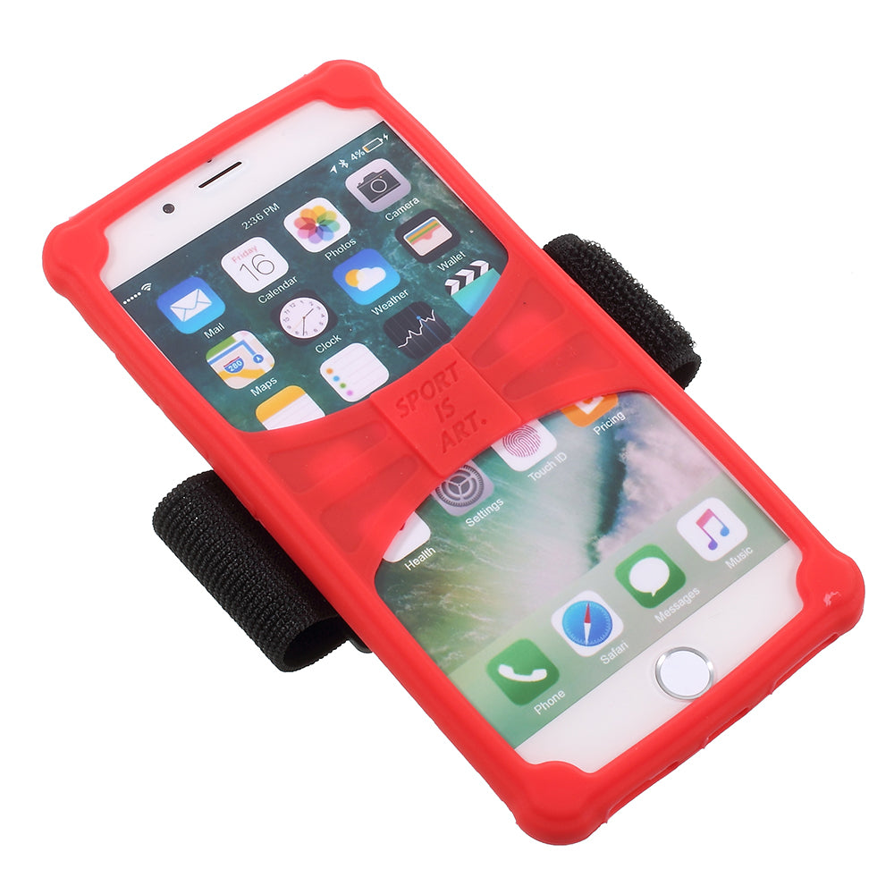 Flexible Silicone Sports Armband Mobile Cover for iPhone SE/5s/5, 4.0 - 4.2 inch Smartphones - Red