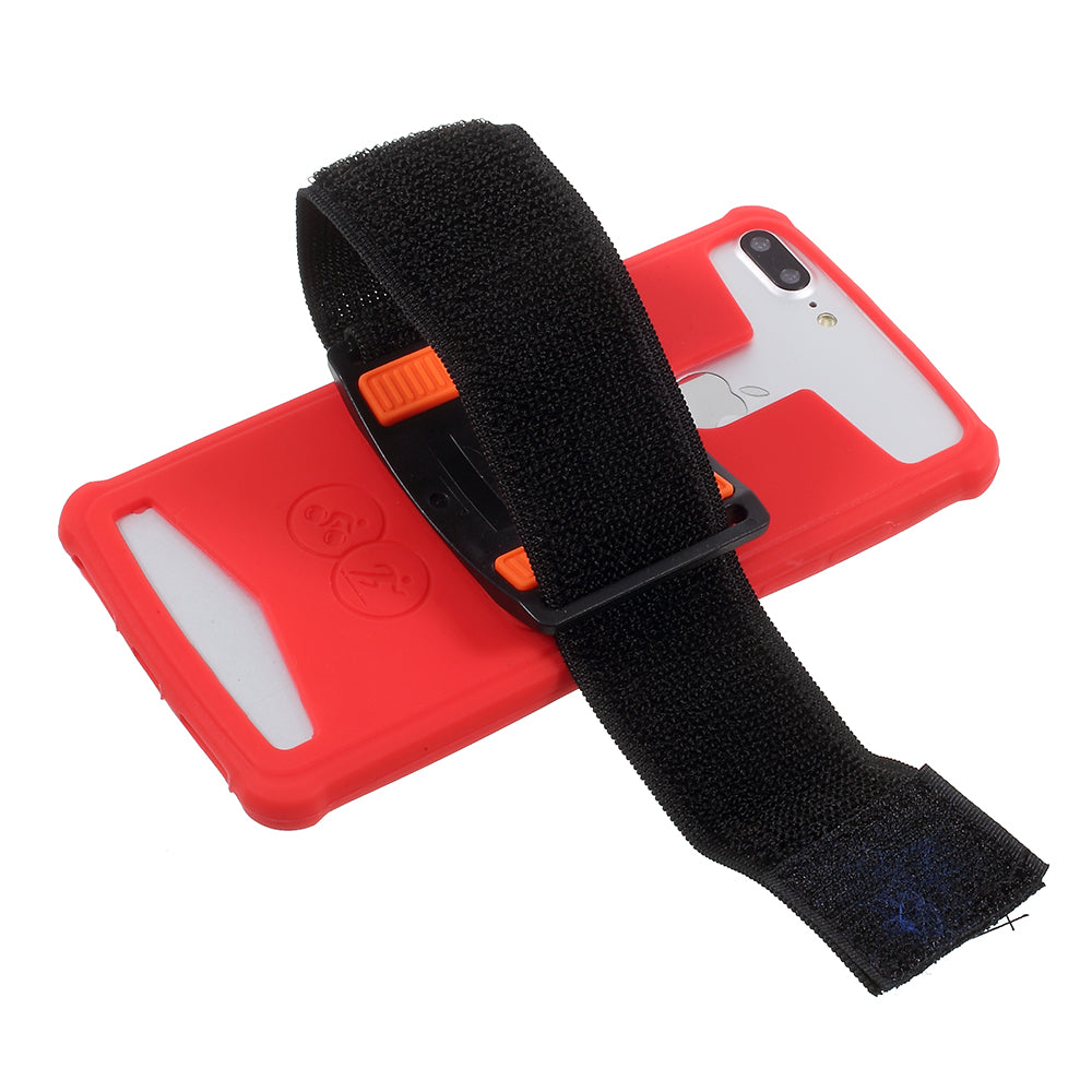 Flexible Silicone Sports Armband Mobile Cover for iPhone SE/5s/5, 4.0 - 4.2 inch Smartphones - Red