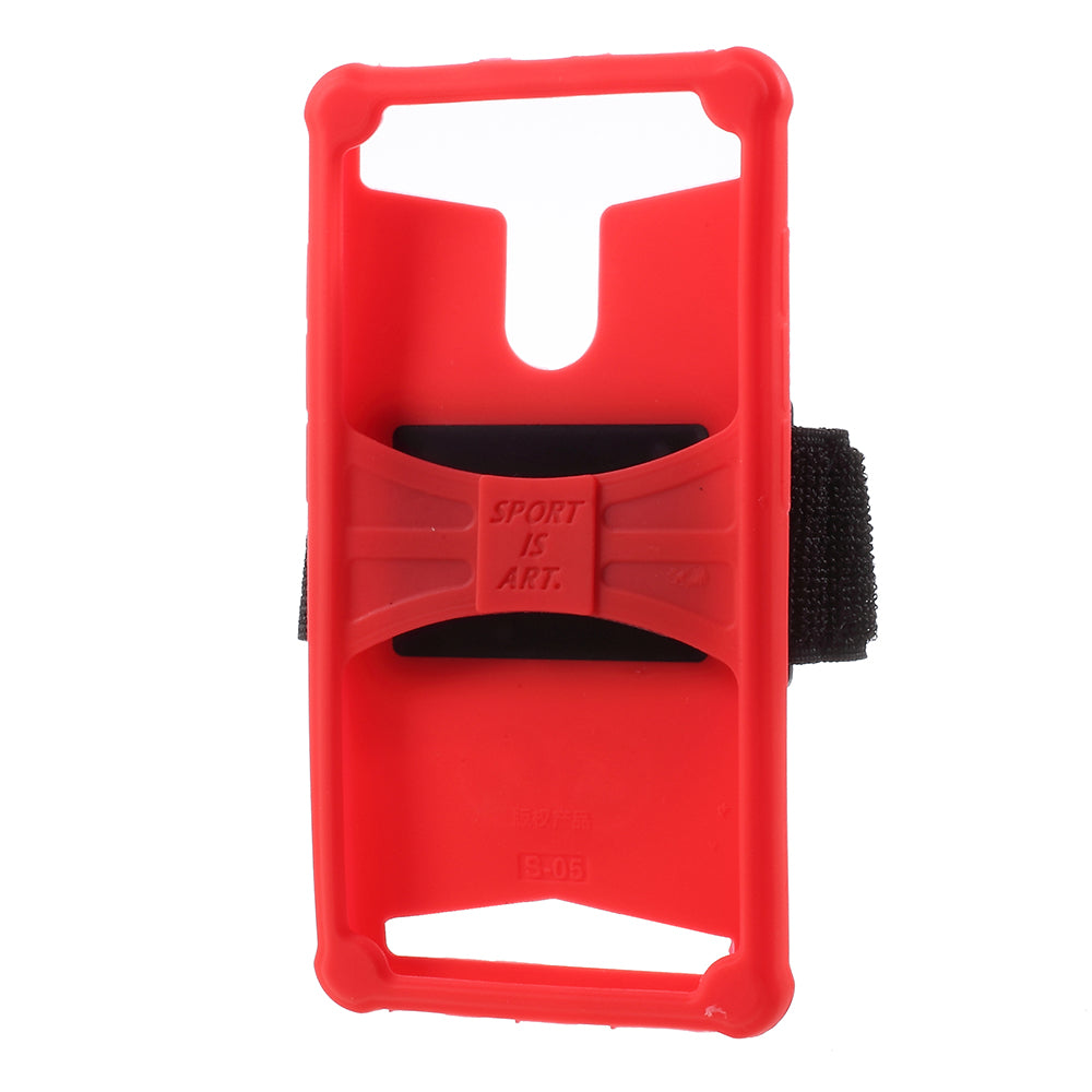 Flexible Silicone Sports Armband Mobile Cover for iPhone SE/5s/5, 4.0 - 4.2 inch Smartphones - Red