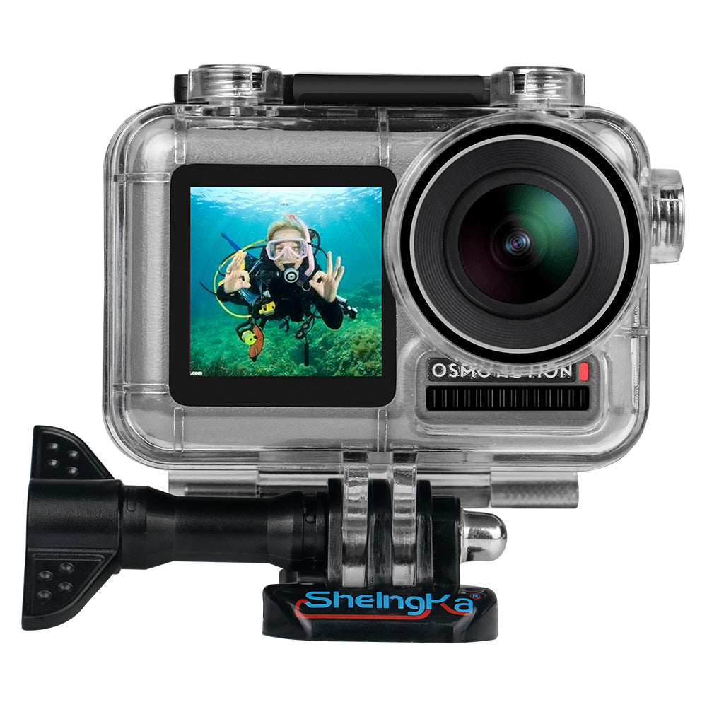 Uniqkart FLW306 Waterproof Case Housing Case Diving Protective Housing Shell 40 Meter for DJI Osmo Action Camera - Black