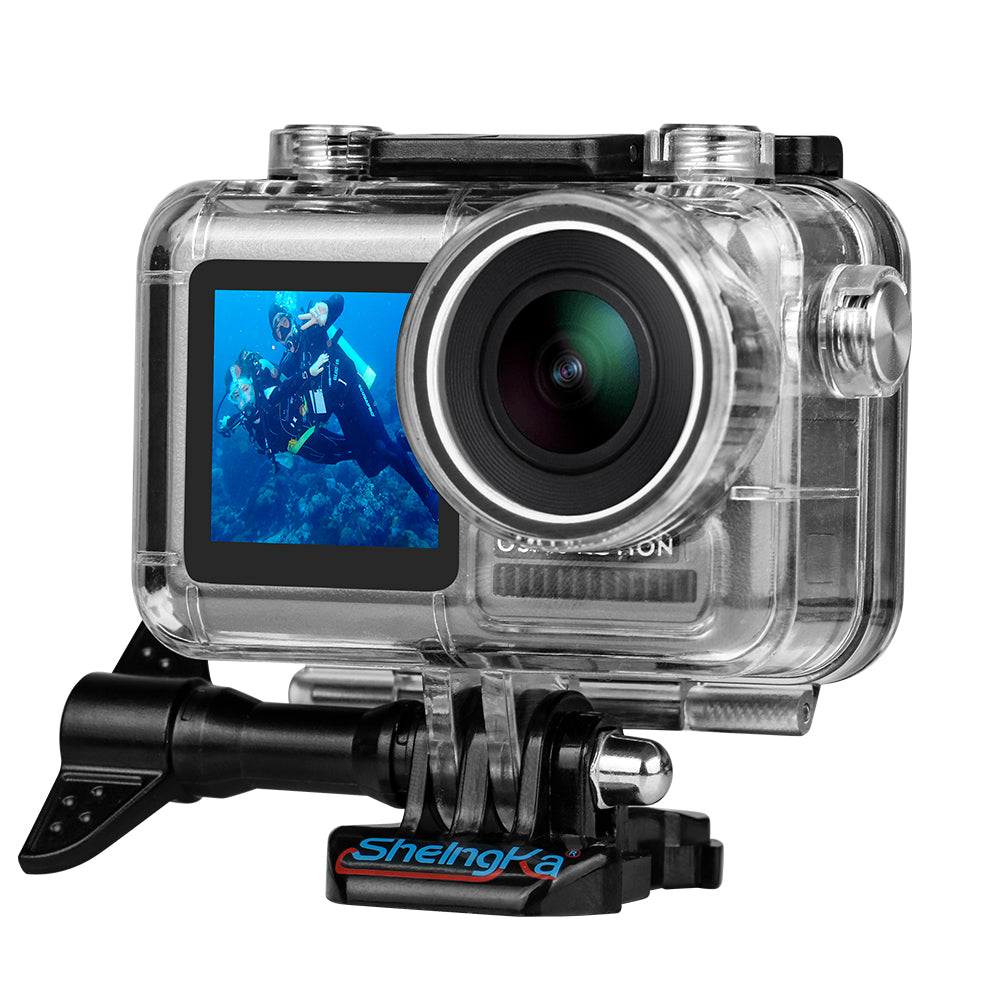 Uniqkart FLW306 Waterproof Case Housing Case Diving Protective Housing Shell 40 Meter for DJI Osmo Action Camera - Black