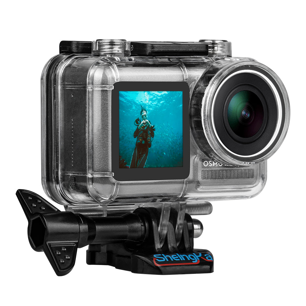Uniqkart FLW306 Waterproof Case Housing Case Diving Protective Housing Shell 40 Meter for DJI Osmo Action Camera - Black