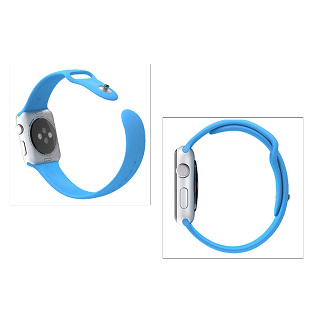 Uniqkart for Apple Watch Series 8 7 41mm / Series 6 SE / SE(2022) 5 4 40mm / Series 3 2 1 38mm Silicone Sport Wristband - Blue