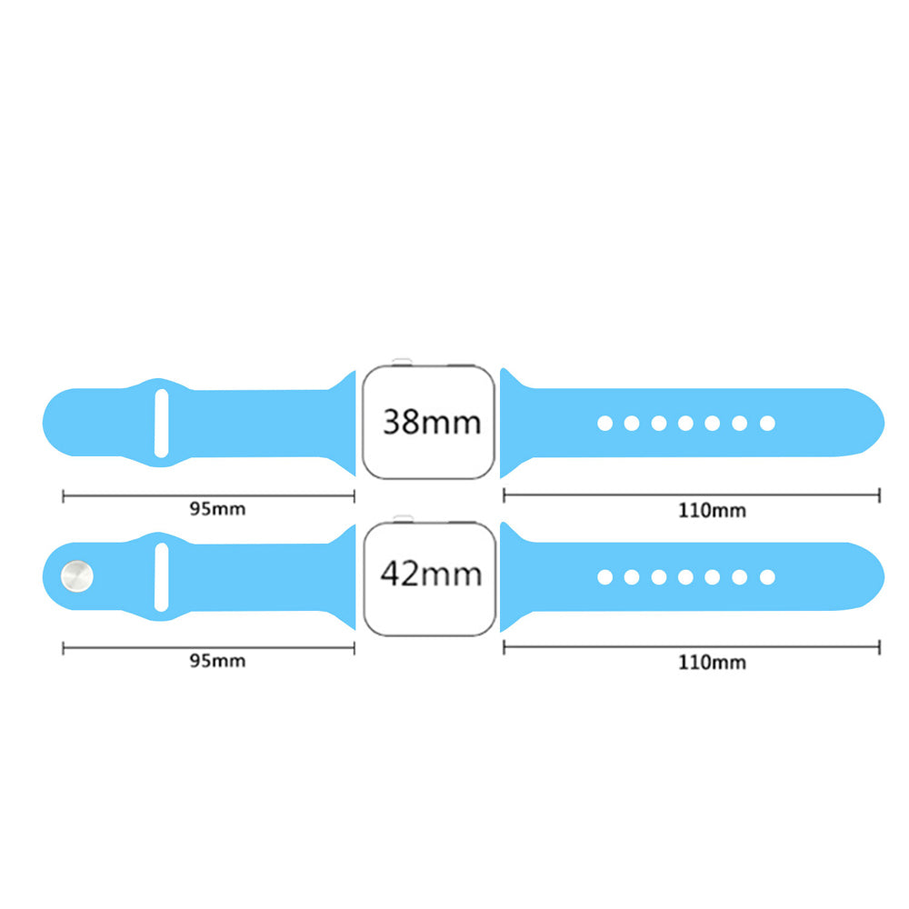 Uniqkart for Apple Watch Series 8 7 41mm / Series 6 SE / SE(2022) 5 4 40mm / Series 3 2 1 38mm Silicone Sport Wristband - Blue
