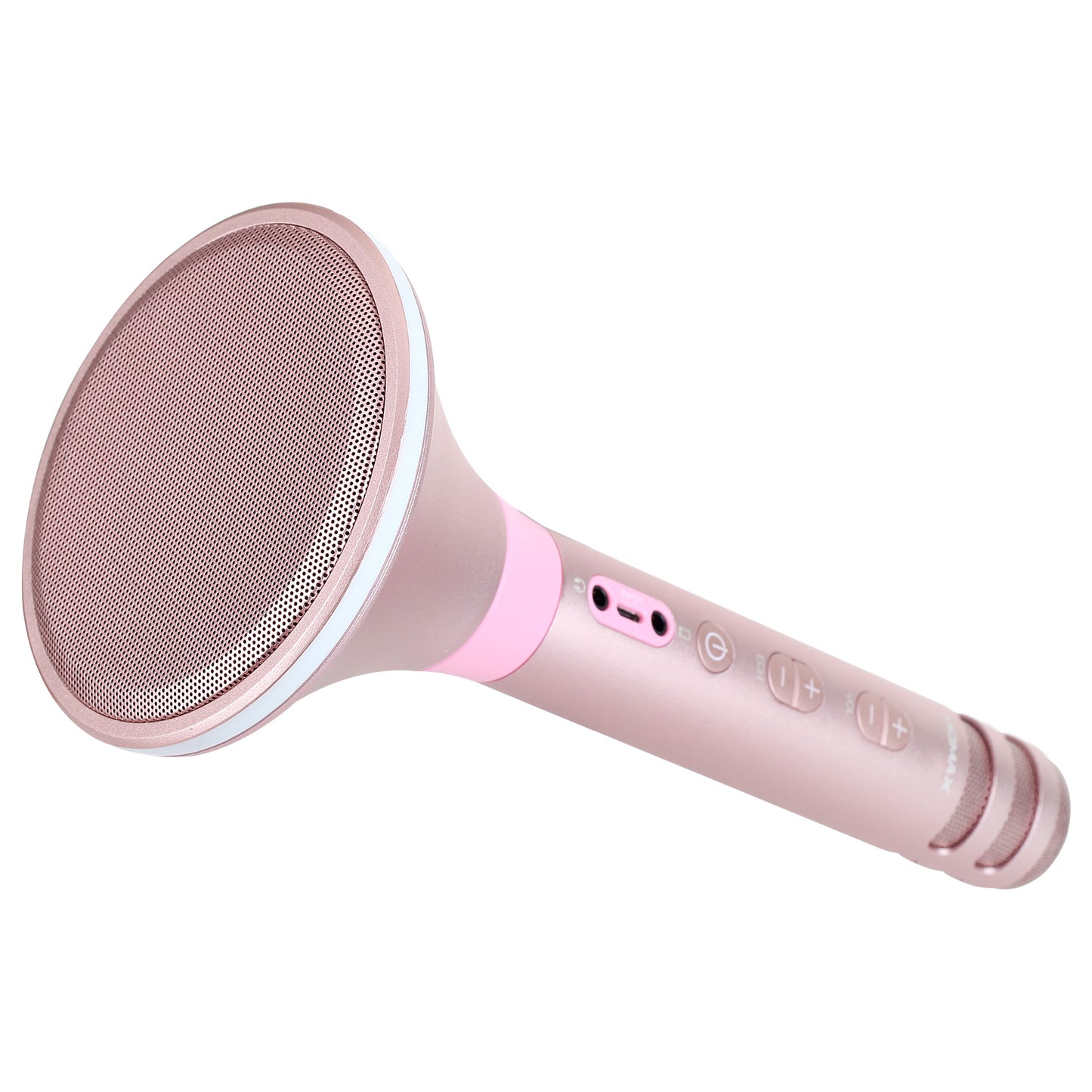 Uniqkart K-MIC PRO Wireless Bluetooth Mobile Microphone Karaoke Kit with LED Light - Rose Gold Color