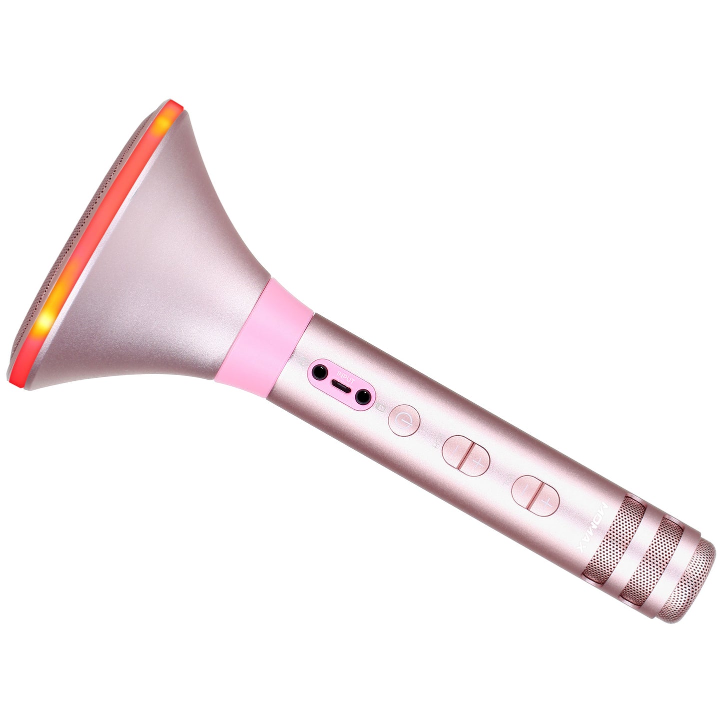 Uniqkart K-MIC PRO Wireless Bluetooth Mobile Microphone Karaoke Kit with LED Light - Rose Gold Color