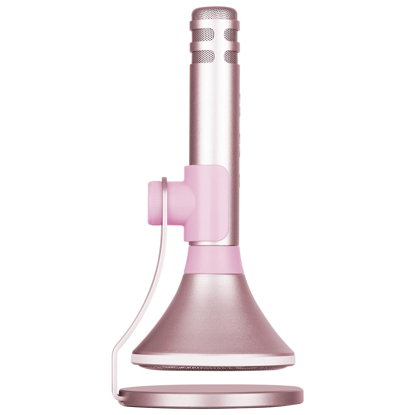 Uniqkart K-MIC PRO Wireless Bluetooth Mobile Microphone Karaoke Kit with LED Light - Rose Gold Color