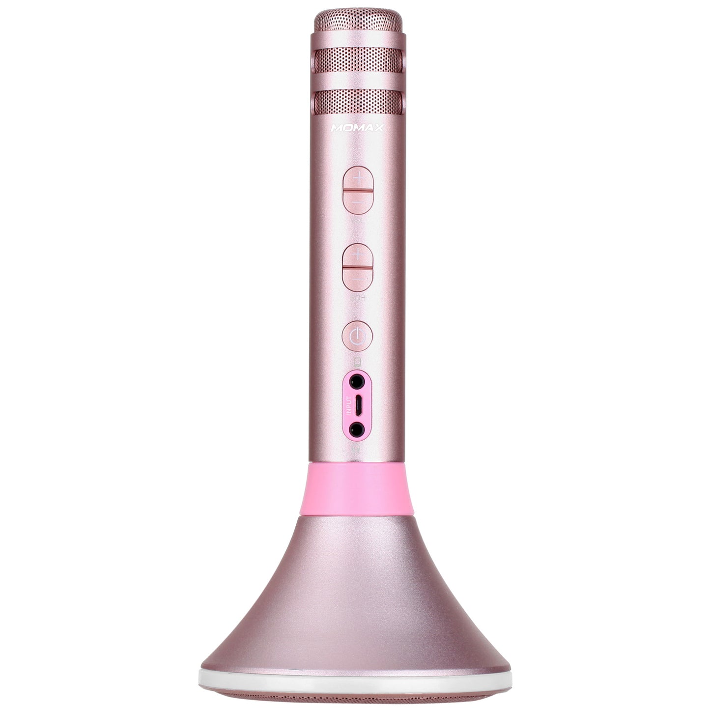 Uniqkart K-MIC PRO Wireless Bluetooth Mobile Microphone Karaoke Kit with LED Light - Rose Gold Color