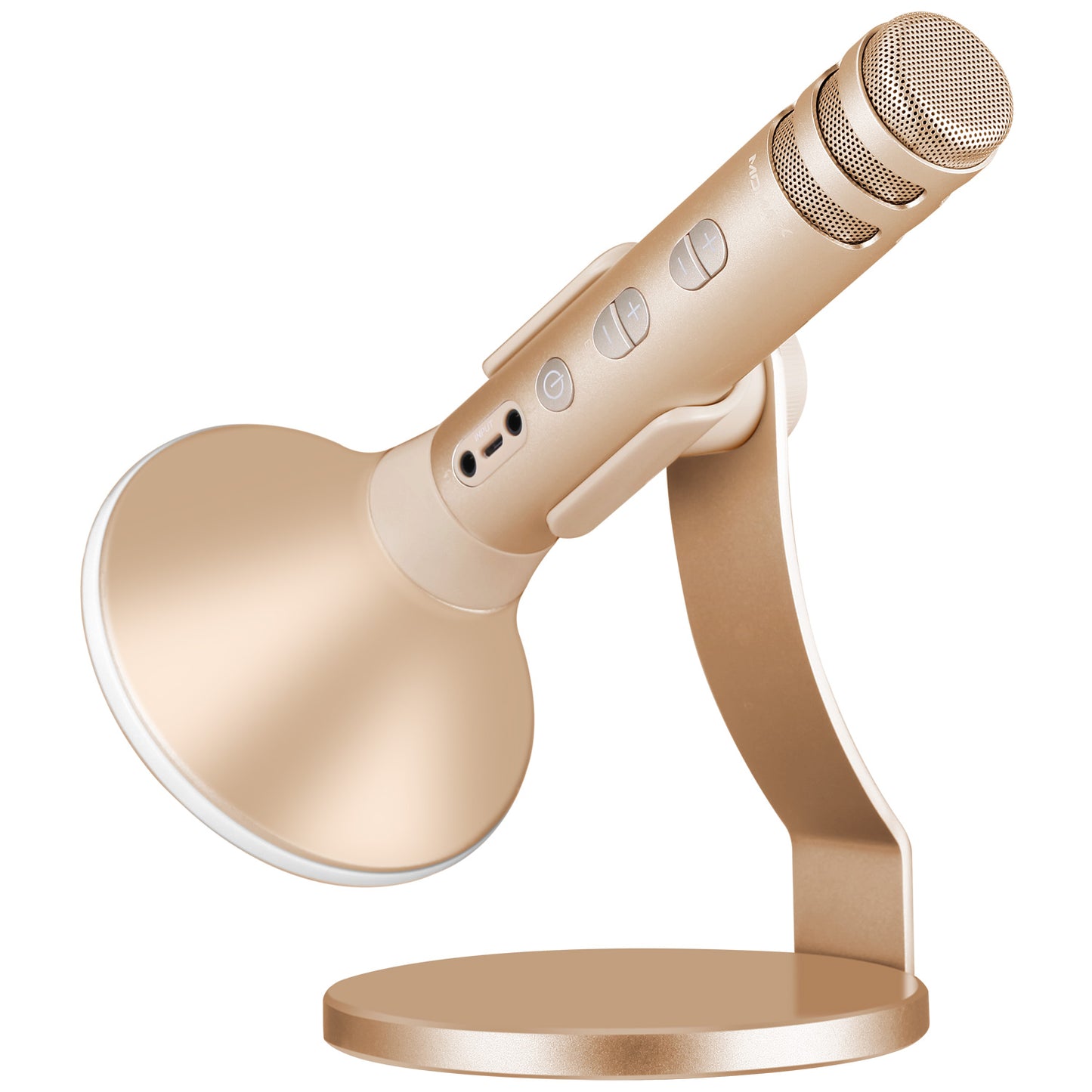Uniqkart K-MIC PRO Wireless Microphone Karaoke Portable Bluetooth Microphone Singing Machine - Gold Color