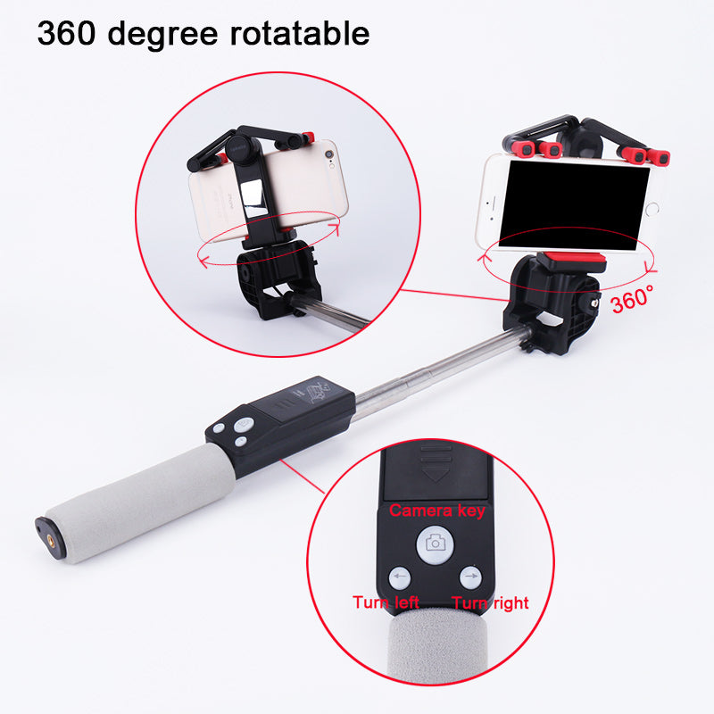 Portable Bluetooth Control Electric 360 Degree Rotation Extendable Phone Selfie Stick - Black
