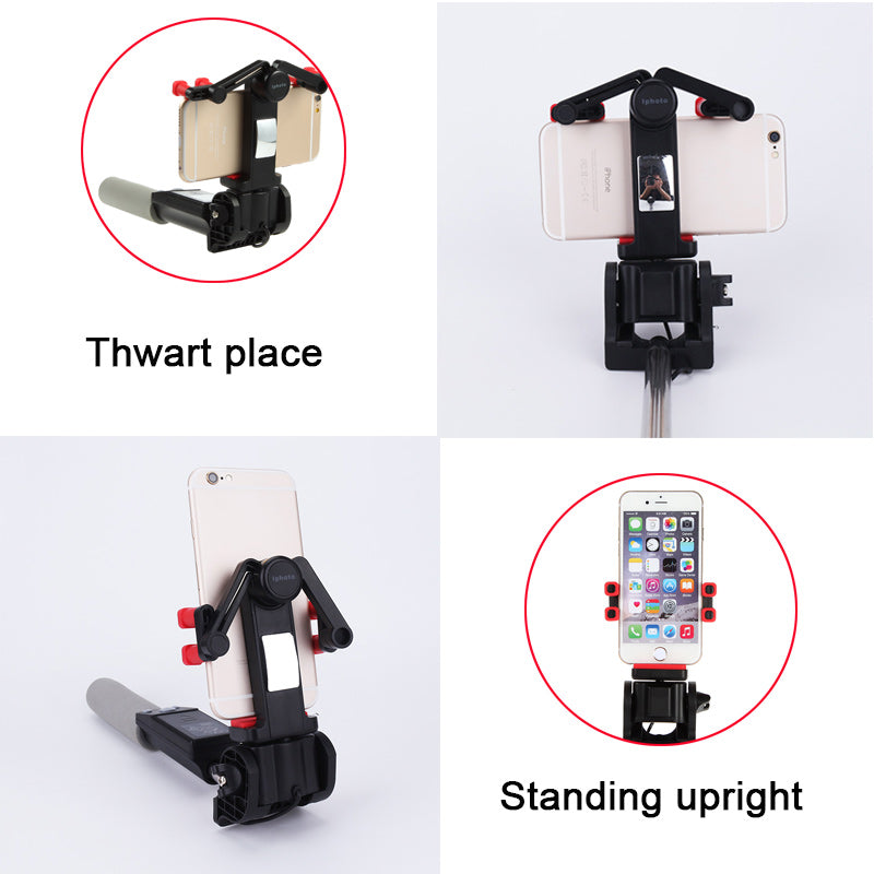 Portable Bluetooth Control Electric 360 Degree Rotation Extendable Phone Selfie Stick - Black