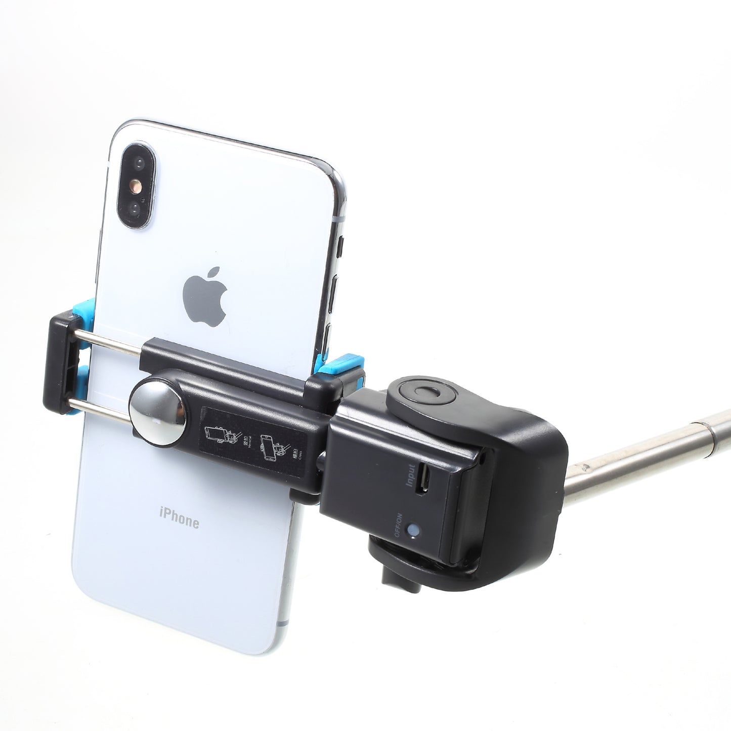 Mini Wireless Bluetooth 360 Degree Rotation Electric Selfie Stick Handheld Monopod - Blue