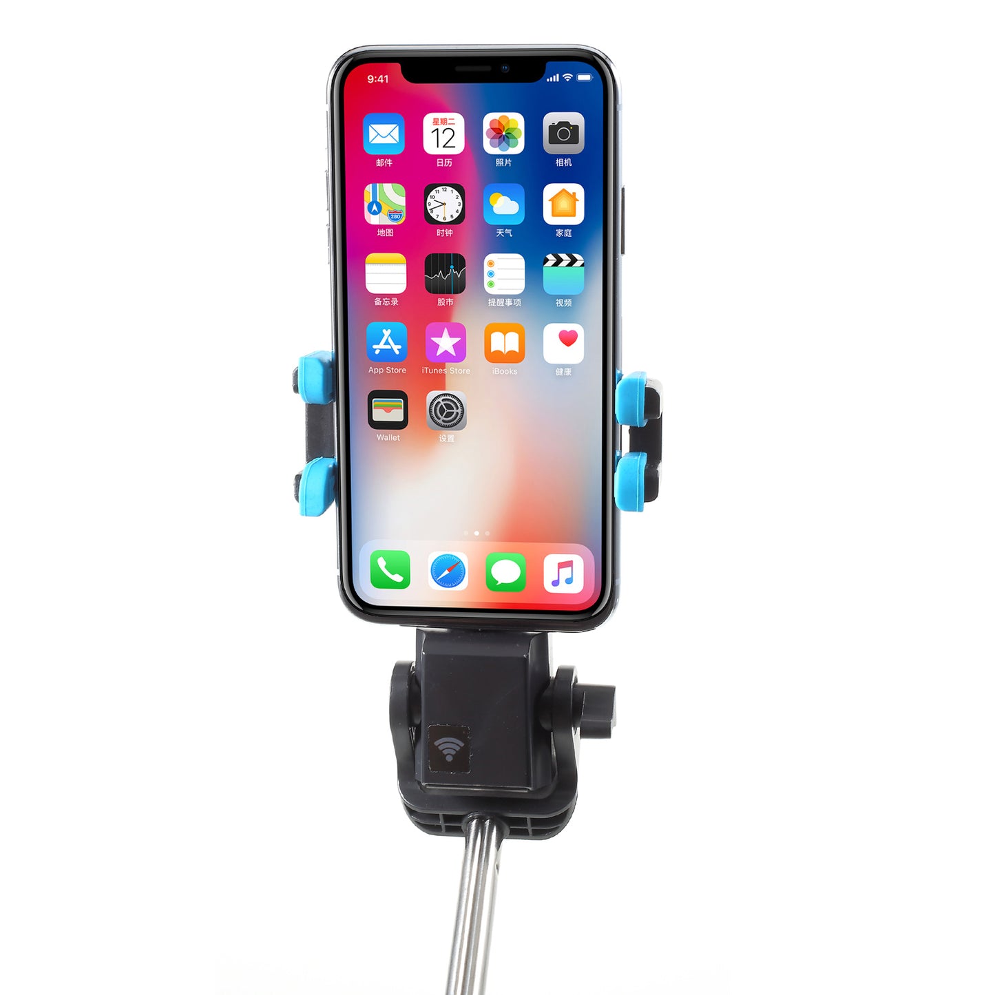 Mini Wireless Bluetooth 360 Degree Rotation Electric Selfie Stick Handheld Monopod - Blue