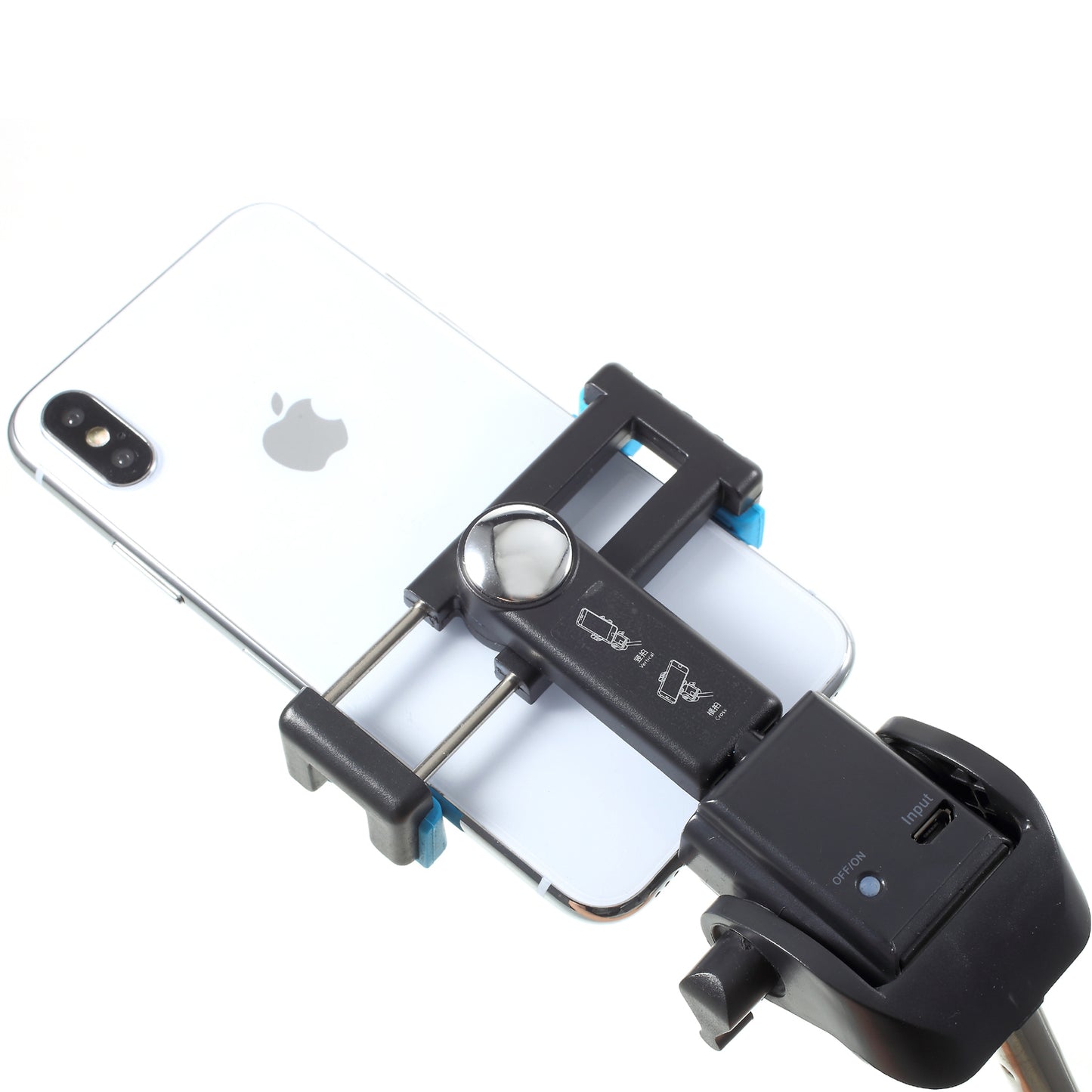 Mini Wireless Bluetooth 360 Degree Rotation Electric Selfie Stick Handheld Monopod - Blue