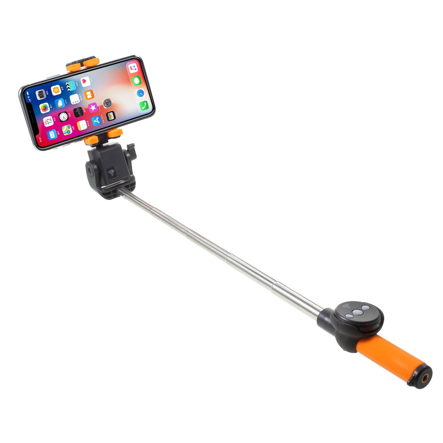 Portable Smart Bluetooth Electric Selfie Stick Monopod 360 Degree Rotation - Orange