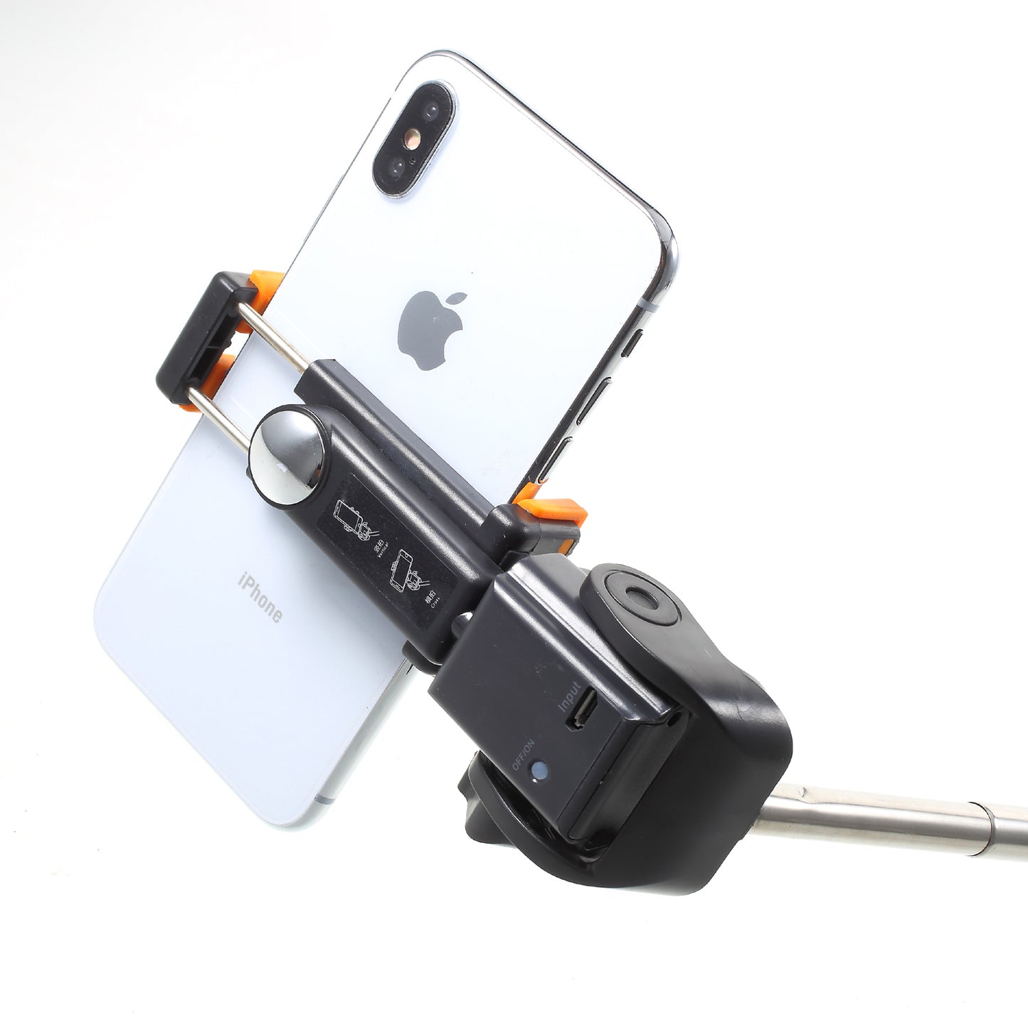 Portable Smart Bluetooth Electric Selfie Stick Monopod 360 Degree Rotation - Orange