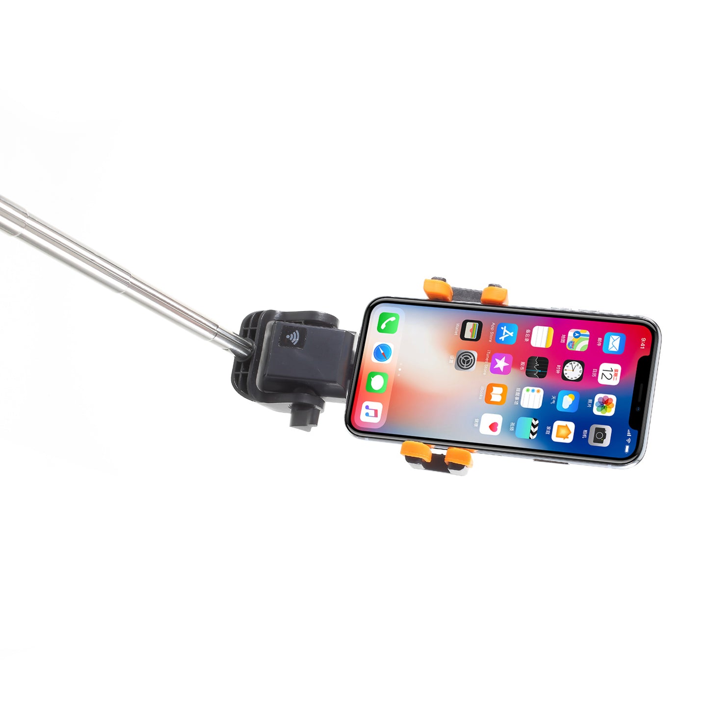 Portable Smart Bluetooth Electric Selfie Stick Monopod 360 Degree Rotation - Orange