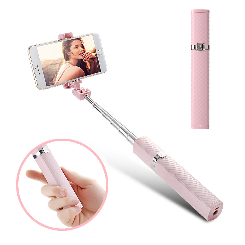 ROCK Portable and Extendable Mini Lipstick Selfie Stick Bluetooth Connection - Pink