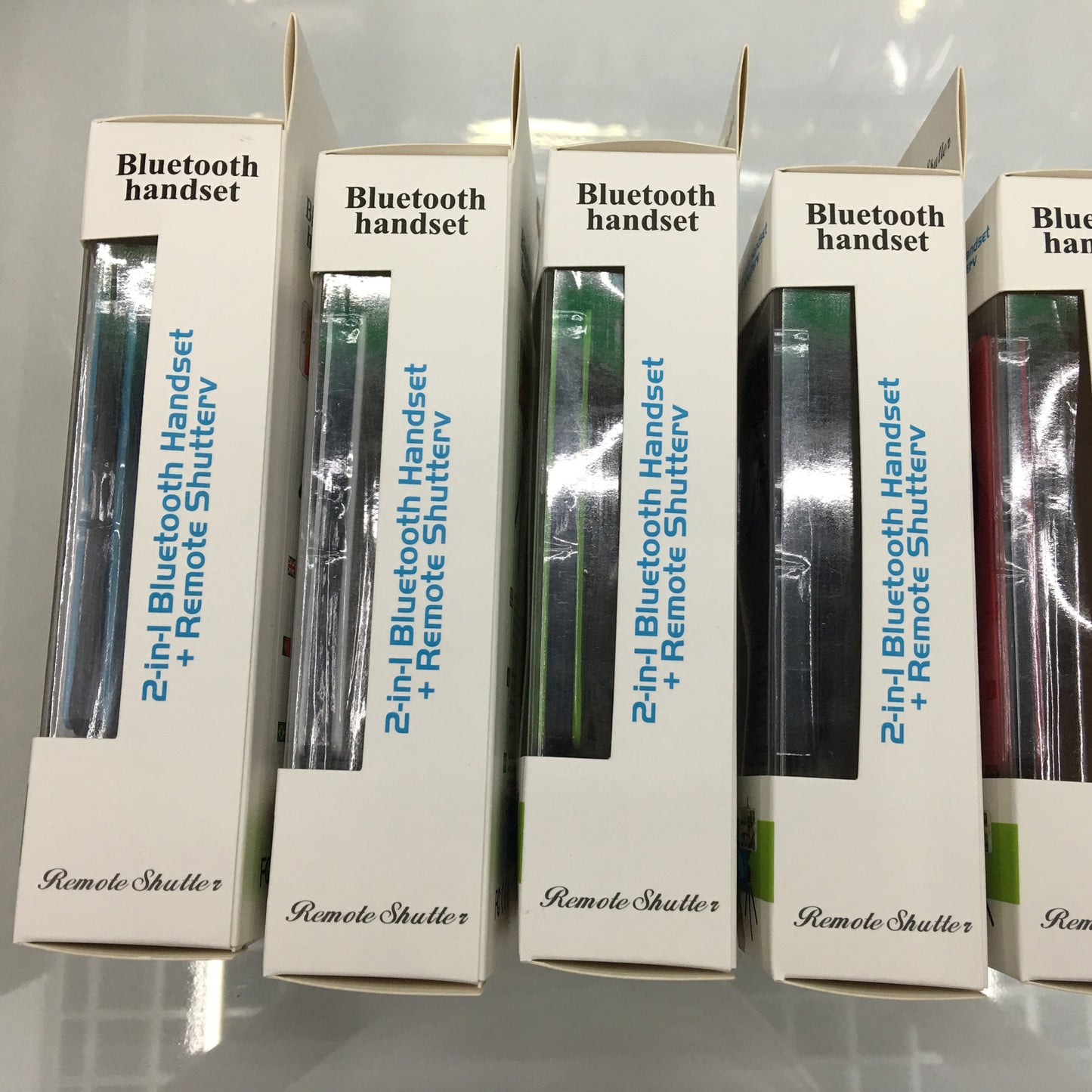 2-in-1 Bluetooth 4.1 Handset Earphone + Camera Remote Control for Android/iOS Devices - Green