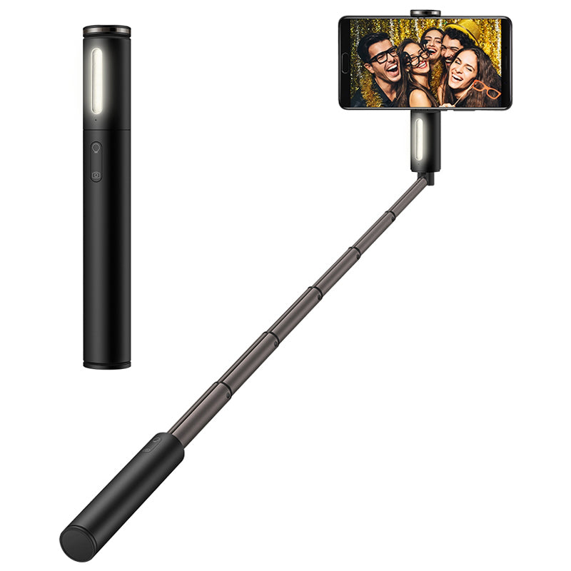 HUAWEI CF33 Mini Bluetooth Selfie Stick with LED Fill Light for iPhone X/8/8 Plus Etc - Black