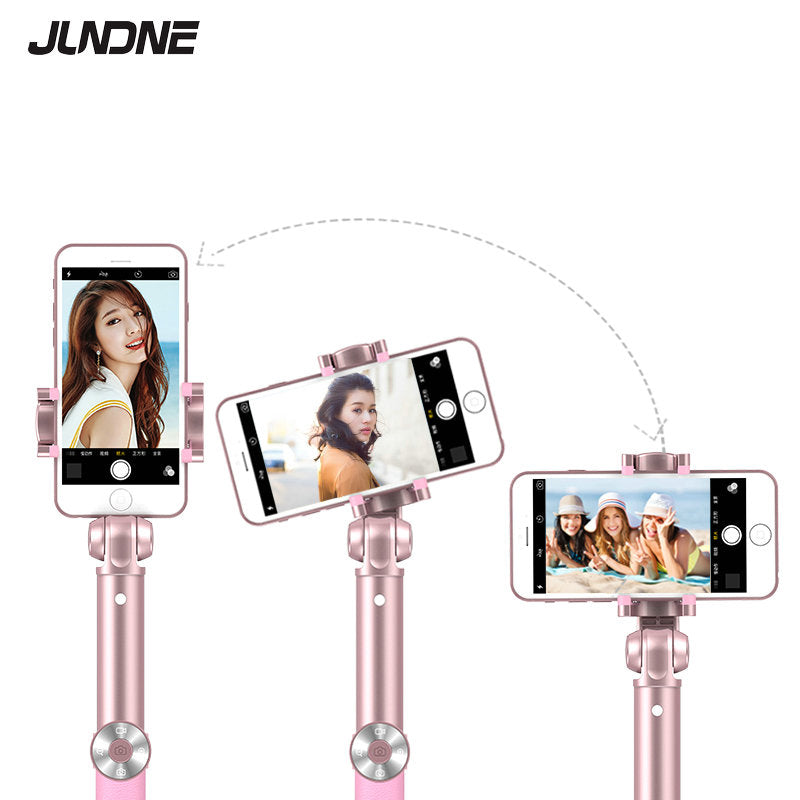 SK16 Extendable Selfie Stick + Bluetooth Self Timer Remote + Tripod + Wide Angle and Macro Lens - Pink