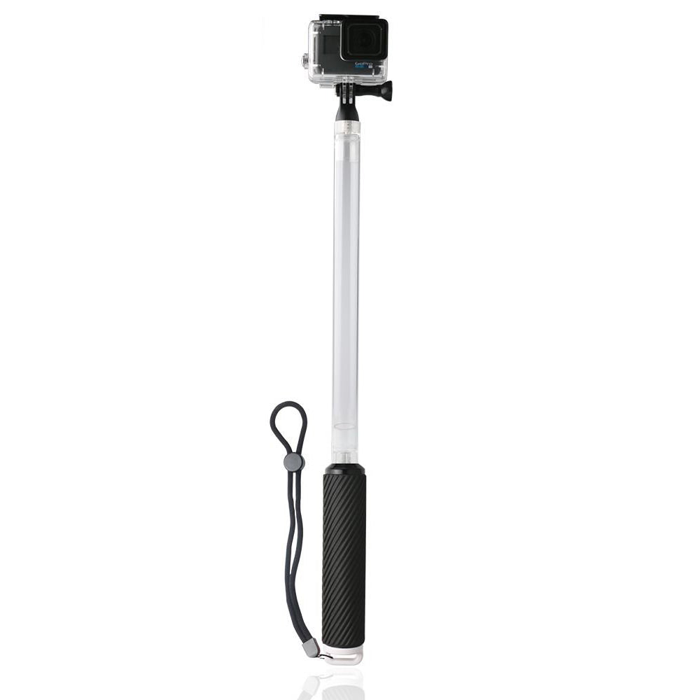 40m Underwater 17 inch Waterproof Selfie Stick Adjustable Selfie Stick for GoPro Camera - White