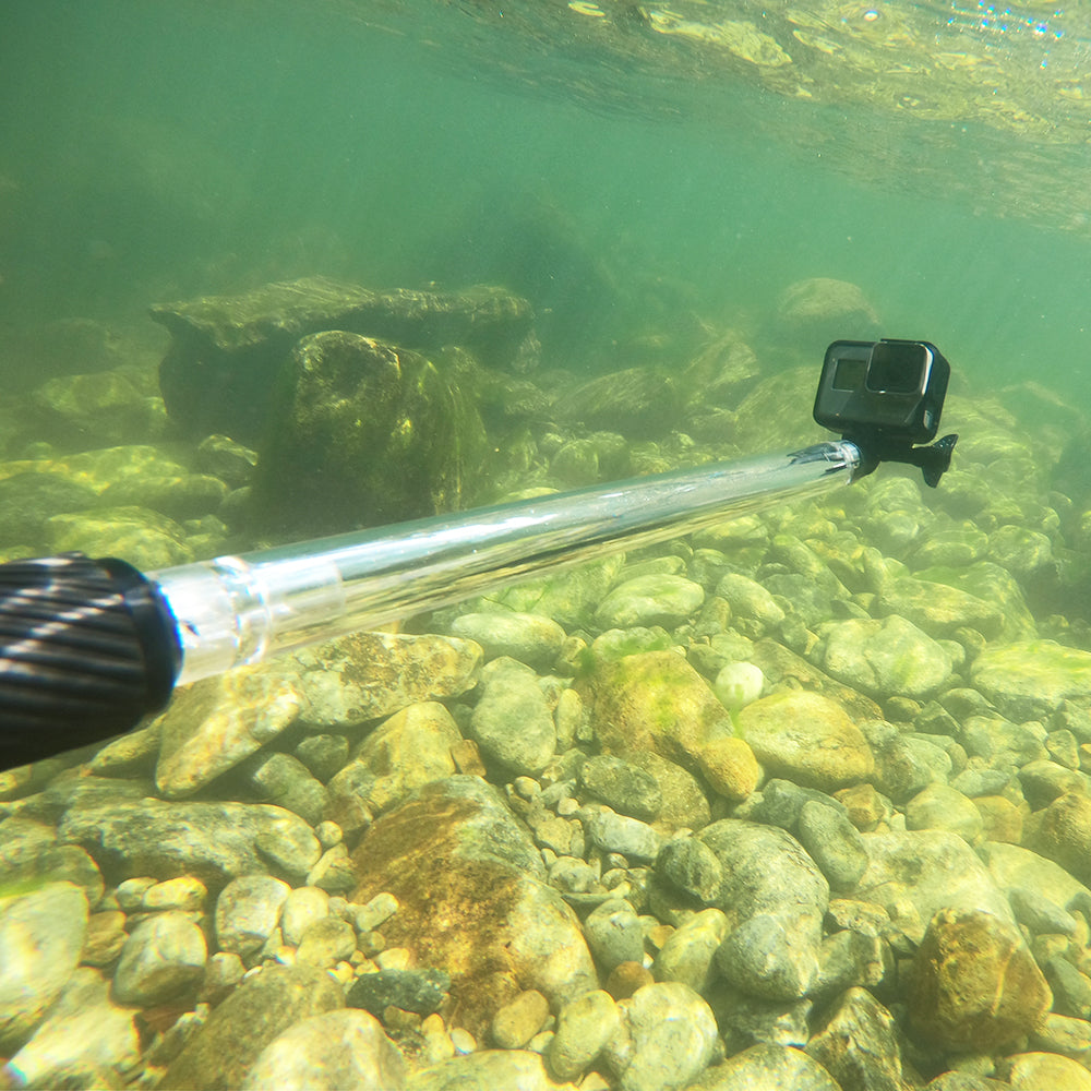 40m Underwater 17 inch Waterproof Selfie Stick Adjustable Selfie Stick for GoPro Camera - White