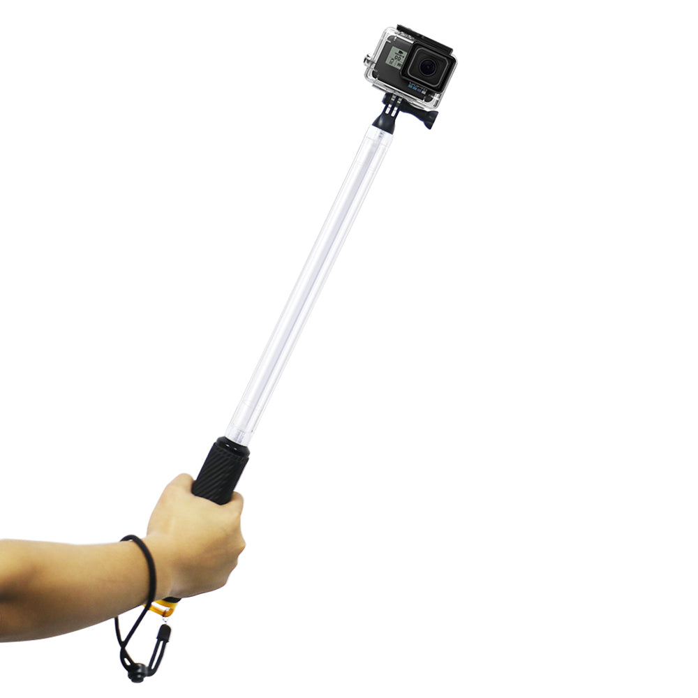 17 inch Waterproof Selfie Stick 40m Underwater Adjustable Selfie Stick for GoPro Camera - Yellow