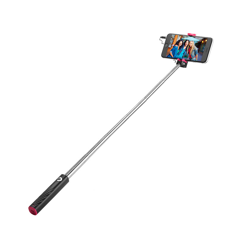 Uniqkart K7 Dainty Mini Wired Selfie Stick with 3.5mm Plug for iPhone Samsung Huawei - Black