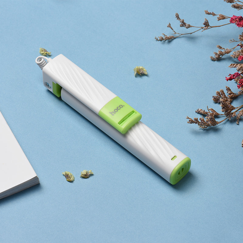 Uniqkart K7 3.5mm Plug Dainty Mini Wired Selfie Stick for iPhone Samsung Huawei - White