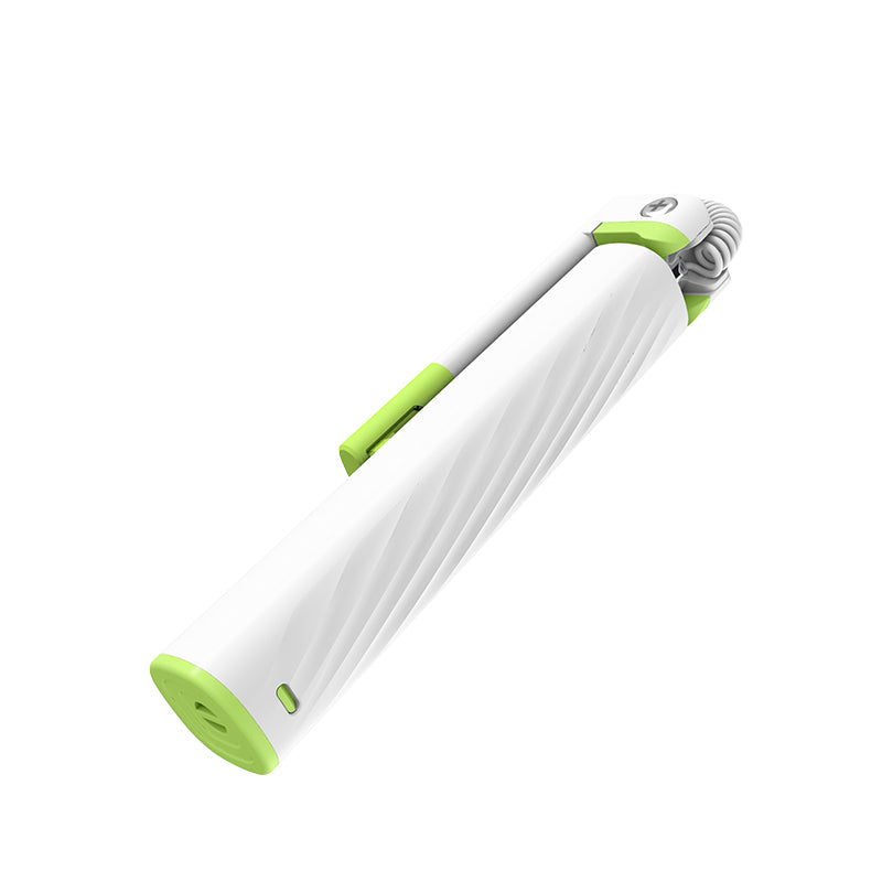 Uniqkart K7 3.5mm Plug Dainty Mini Wired Selfie Stick for iPhone Samsung Huawei - White