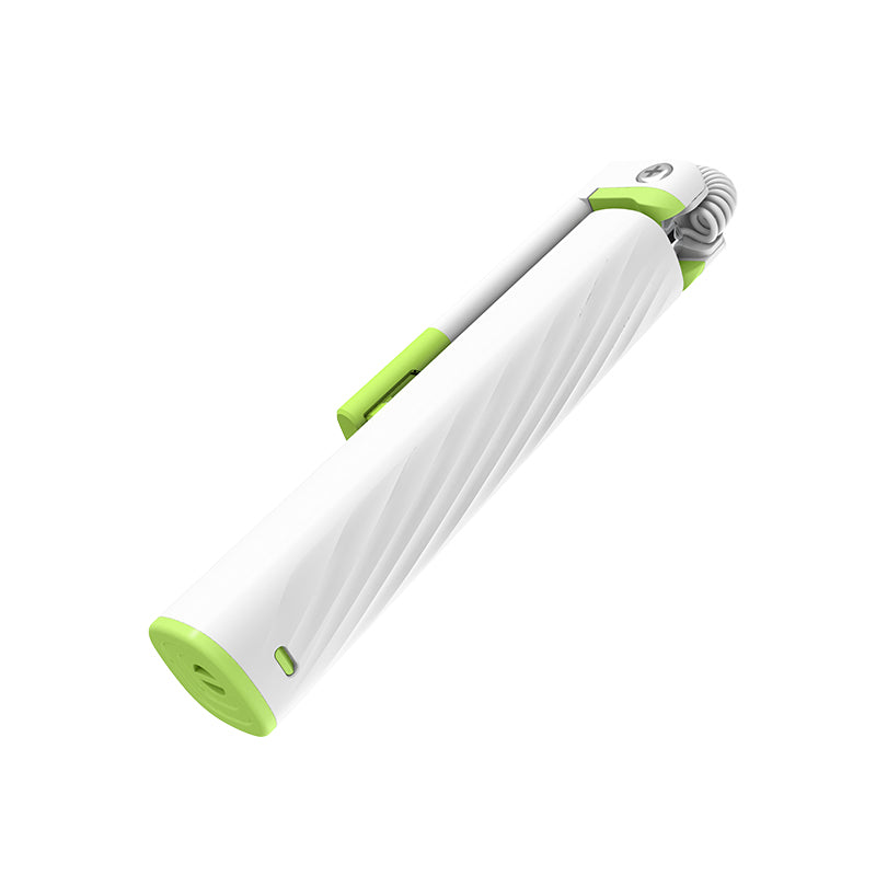 Uniqkart K8 Starry Lightning Mini Wire Controllable Selfie Stick for iPhoneX/8/7 - White