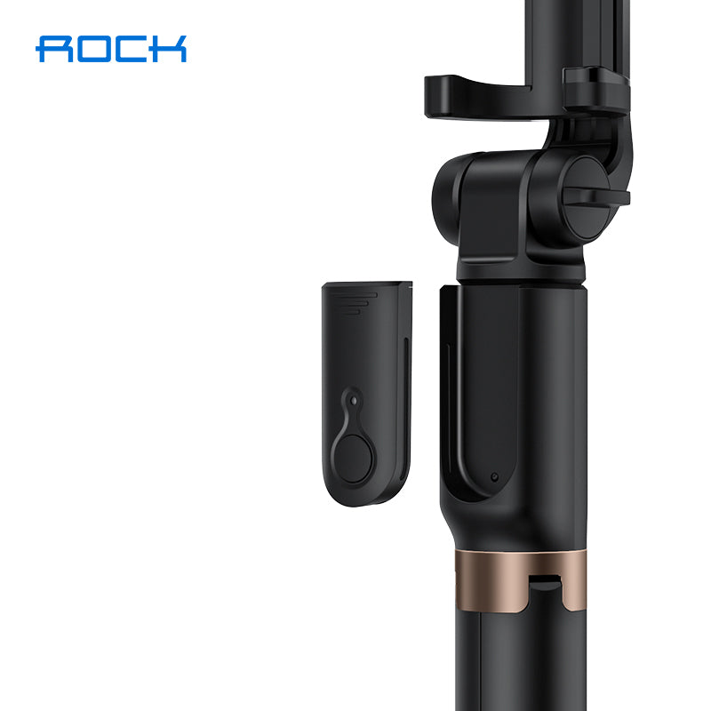 ROCK Bluetooth Portable and Extendable Mini Selfie Stick with Tripod - Black