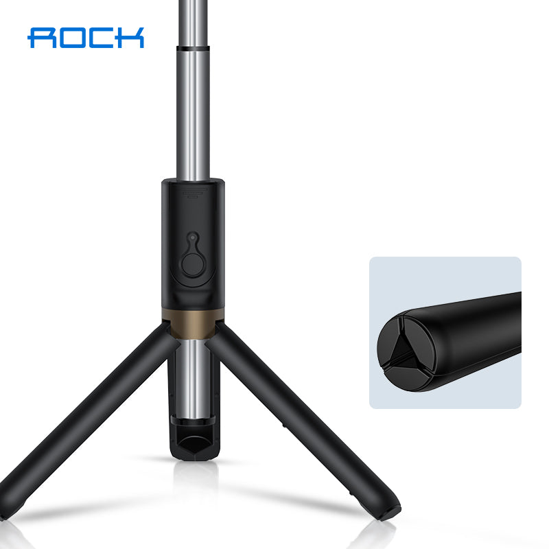 ROCK Bluetooth Portable and Extendable Mini Selfie Stick with Tripod - Black