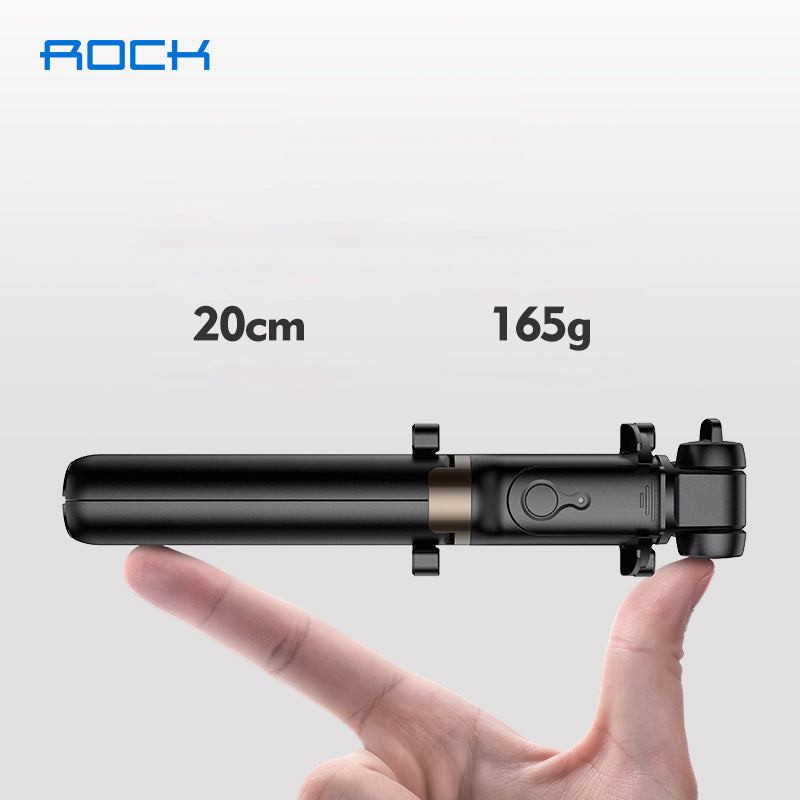 ROCK Bluetooth Portable and Extendable Mini Selfie Stick with Tripod - Black