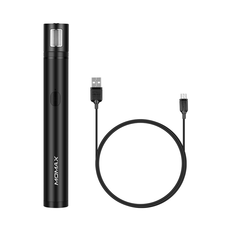 Uniqkart KM12 Mini Bluetooth LED Fill Light Selfie Stick for iPhone XS/X, etc - Black