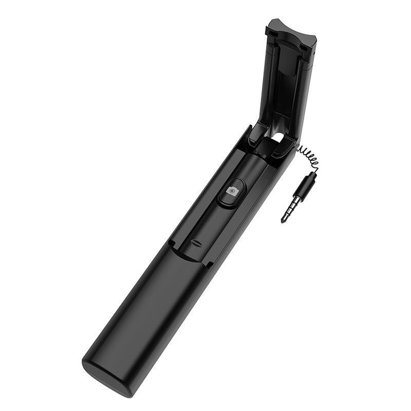 Hoco K9A Mystical 3.5mm Wire Control Telescopic Aluminum Alloy Selfie Stick - Black