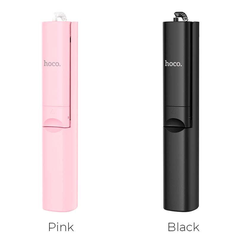 Hoco K9A Mystical 3.5mm Wire Control Telescopic Aluminum Alloy Selfie Stick - Black