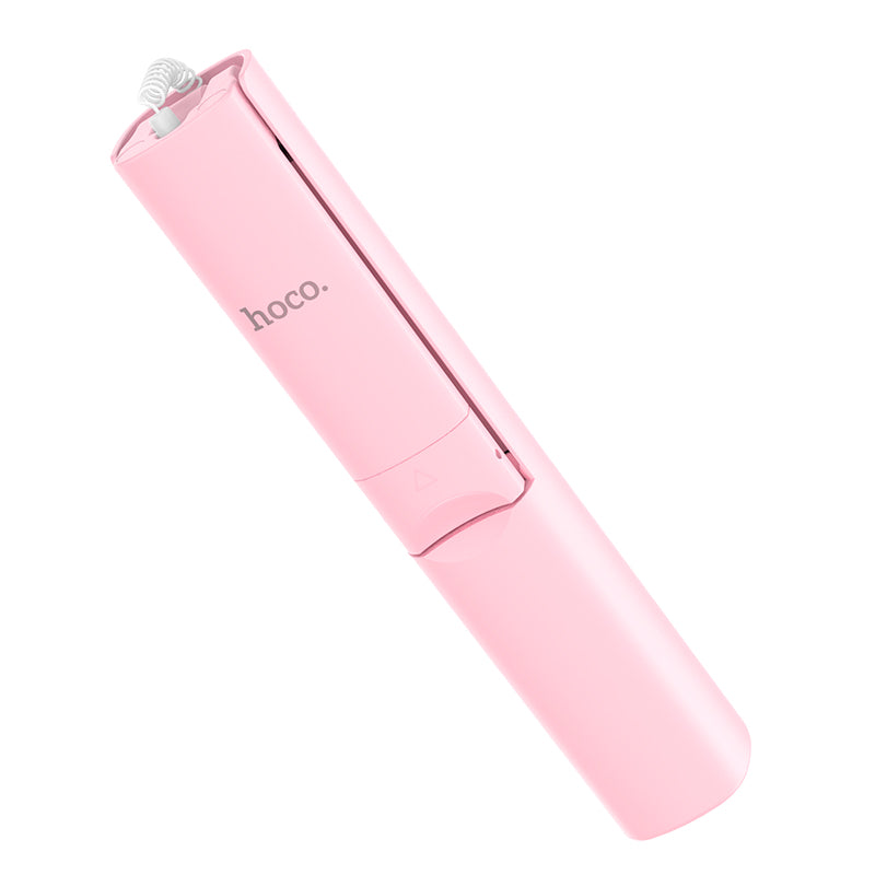 Hoco K9A Mystical 3.5mm Wire Control Telescopic Aluminum Alloy Selfie Stick - Pink