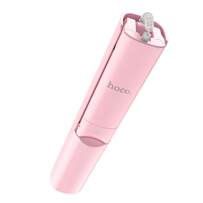 Hoco K9A Mystical 3.5mm Wire Control Telescopic Aluminum Alloy Selfie Stick - Pink