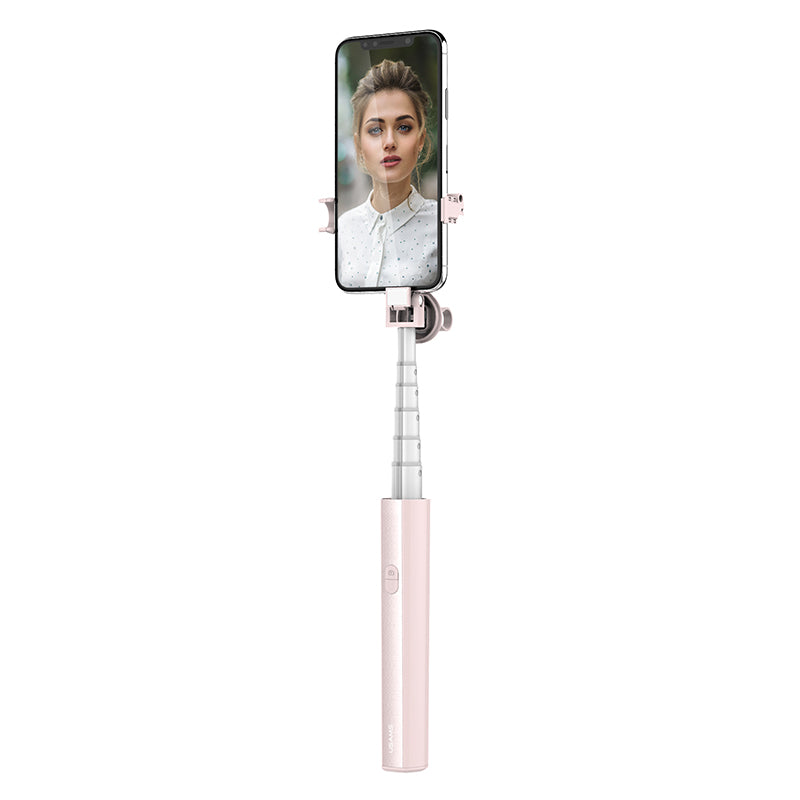 Uniqkart US-ZB069 Wireless Selfie Stick 80cm for iPhone Samsung Huawei - Light Pink