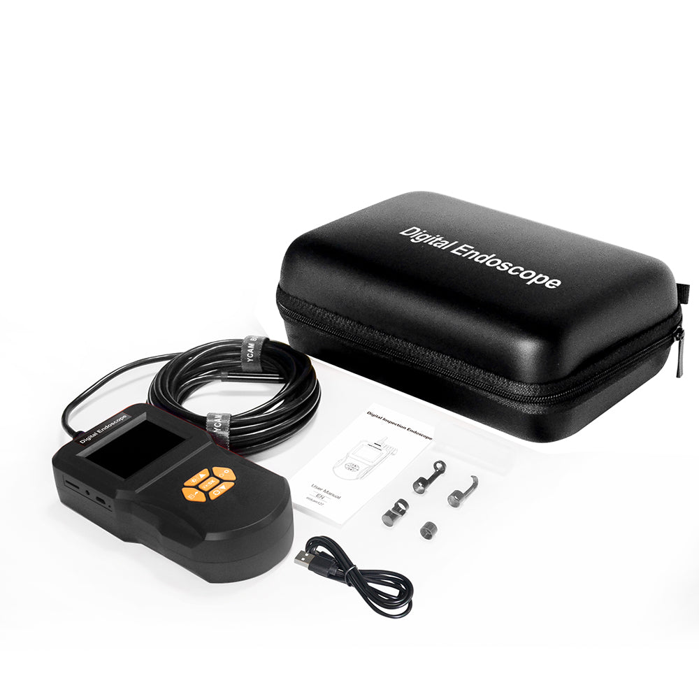 Inskam127 2.4 inch IPS Digital Inspection Endoscope IP67 Waterproof Camera Diameter 5.5MM Rigid Line 3M - Black