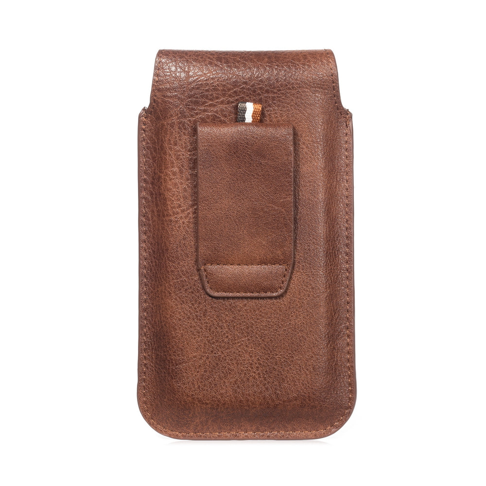 4.7 inch PU Leather Phone Pouch Waist Bag, Size: 15 x 8.5 x 2cm - Brown