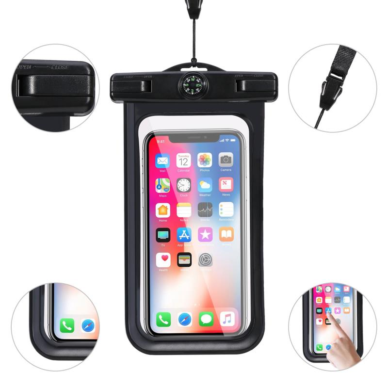 DX-80 Waterproof Monopod Bluetooth Remote Shutter Phone Selfie Stick for 6.5 inch Smartphone - Black