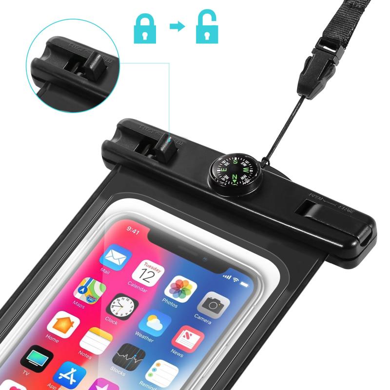 DX-80 Waterproof Monopod Bluetooth Remote Shutter Phone Selfie Stick for 6.5 inch Smartphone - Black