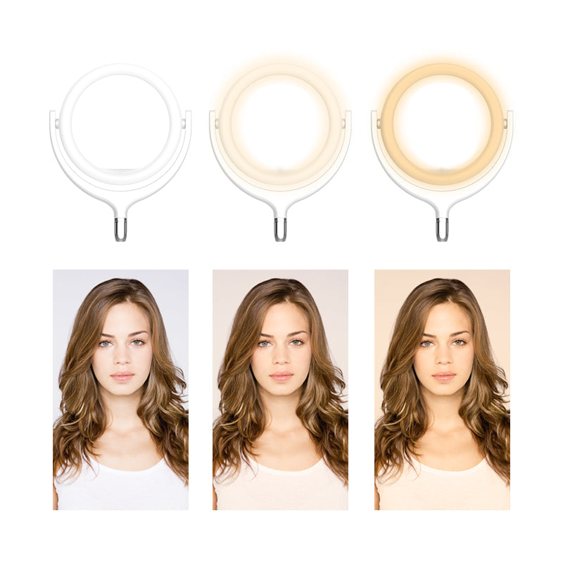 F-539 3300-6000K Dimmable Destop Ring Light Fill Light with Smart Phone Clip - White
