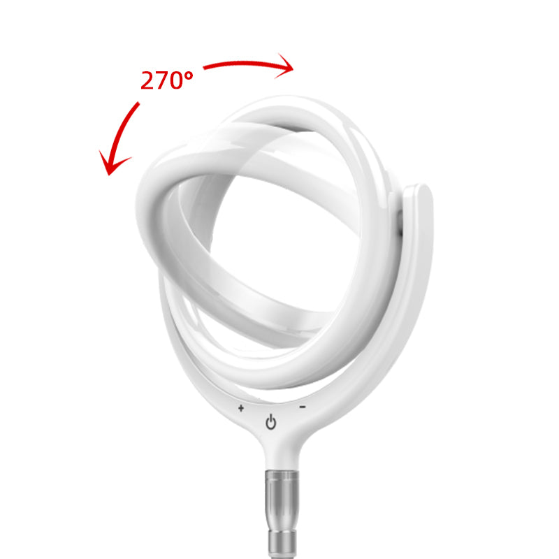 F-539 3300-6000K Dimmable Destop Ring Light Fill Light with Smart Phone Clip - White