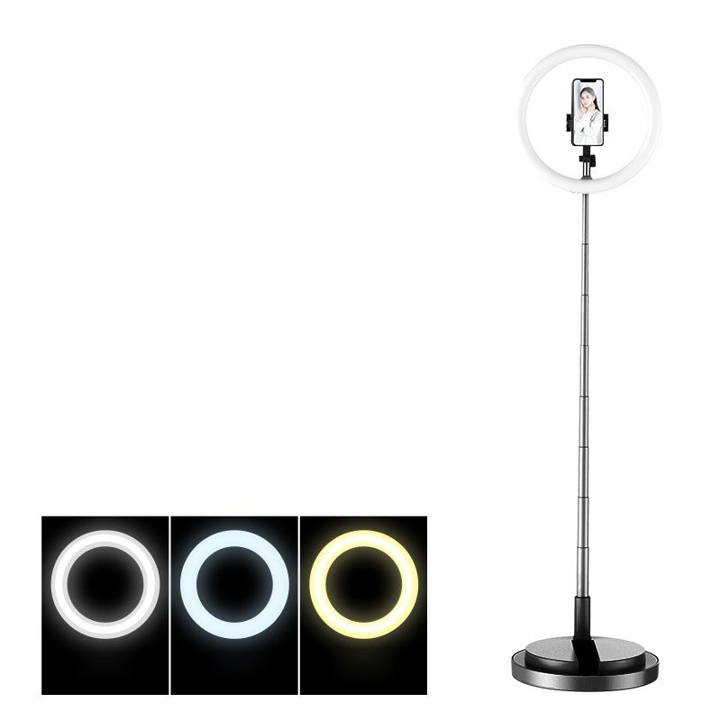 Y2 Dimmable Stretchable LED Ring Light Vlog Selfie Photography Video Light with Supporting Base - Black