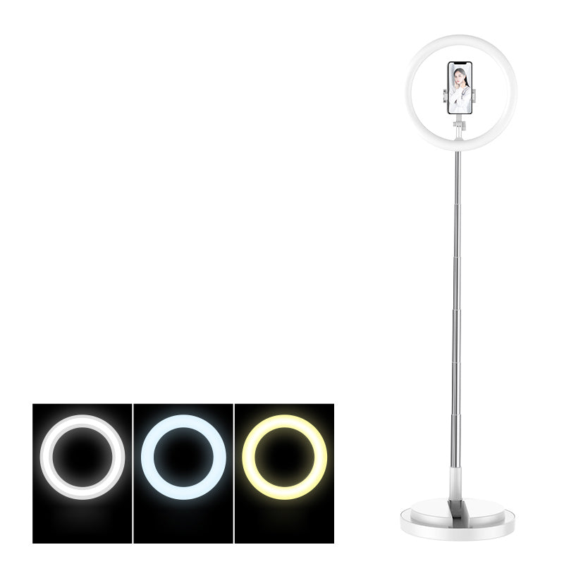 Y2 Dimmable Stretchable LED Ring Light Vlog Selfie Photography Video Light with Supporting Base - White