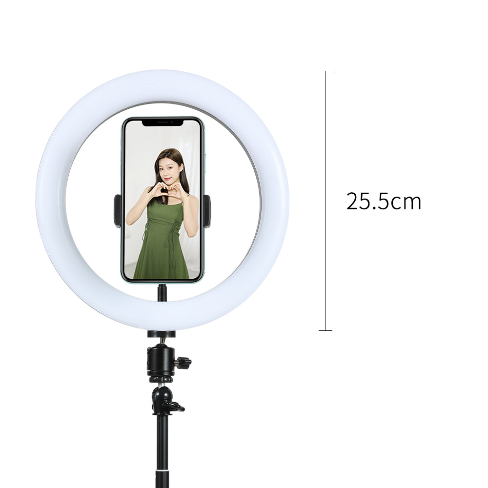 J26 LED Ring Light + Mini Metal Tripod (Size M) + 38cm Eccentric Tube Telescopic Rod Bluetooth Remote Control